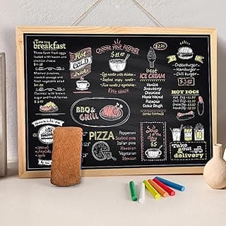 Quadro de madeira para pendurar quadro-negro com superfície reutilizável versátil vertical horizontal quadro de mensagens elegante minimalista para floricultura, cozinha, escritório, decoração de