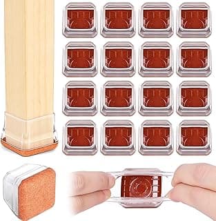 Kit 16 Protetor de Pé de Cadeira Silicone com Feltro, Protetor de Cadeira Antirrisco e Reduz Ruído, Alta Durabilidade, Fácil de Instalar, Lavável e Reutilizável, Para Pés de 2,8–3,7 cm