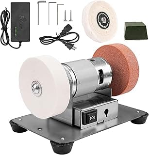 Lixadeira de bancada elétrica multifuncional com três rodas, para metal, madeira, fabricação de facas e polimento de joias
