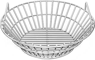 onlyfire Cesta de cinzas de carvão, suporte de carvão de aço inoxidável com alças, acessórios para grelhar, serve para churrasqueiras Kamado Joe Classic e Large Green Egg Grills