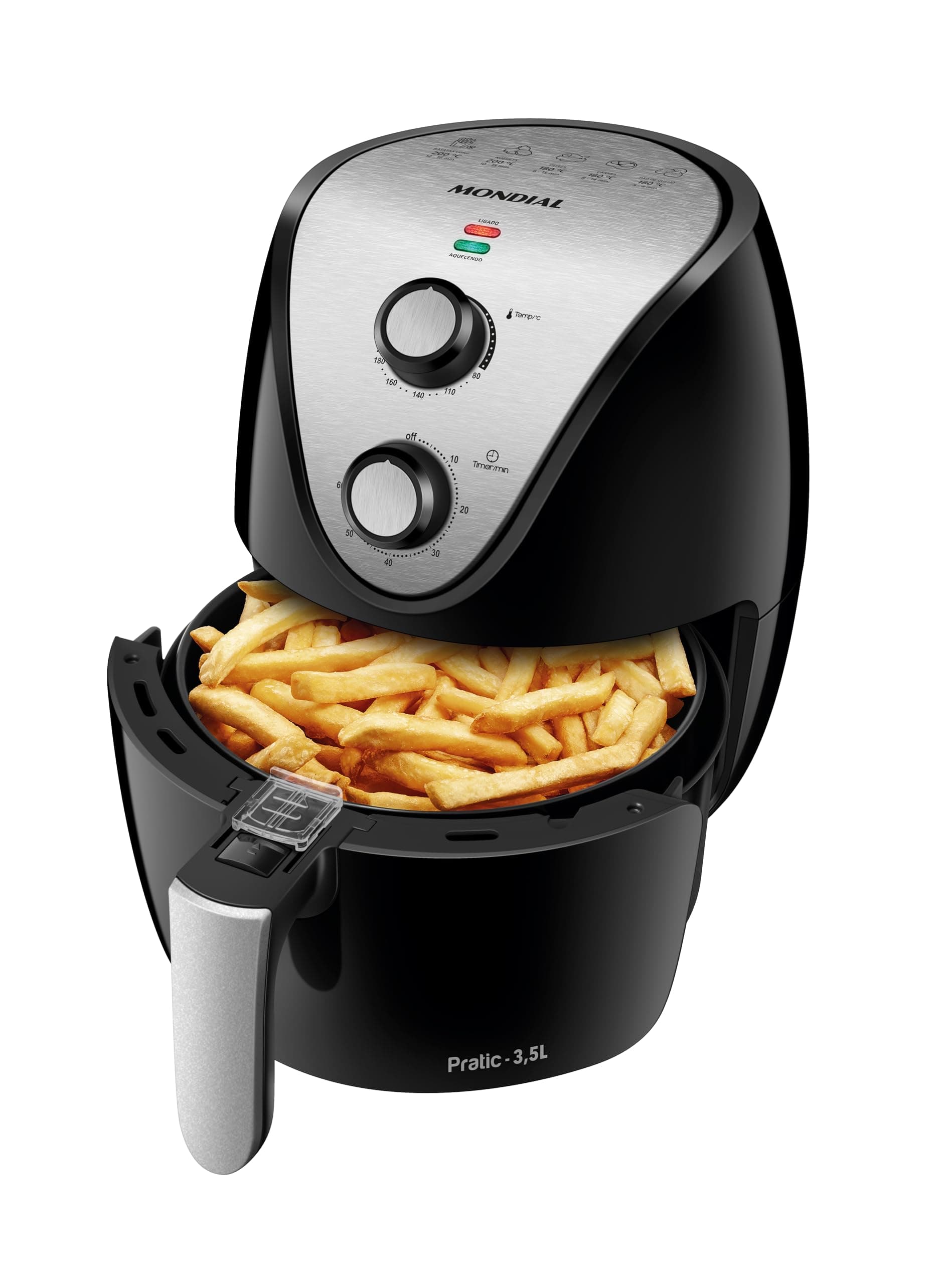 MONDIAL Fritadeira Sem Óleo Air Fryer 3,5L, Preto/Inox, 1500W, 110V - AF-30 I