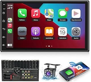 Sistema automotivo FINYQBET com tela de 7 polegadas, câmera de ré e CarPlay