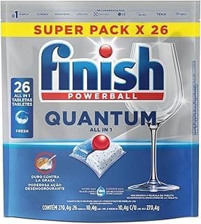 Finish Quantum All in 1 Detergente para Lava Louças em Tabletes 26 unidades