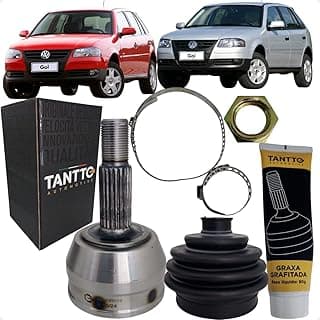 Conjunto de junta homocinética para Volkswagen Gol G4, com peças metálicas e de borracha, embalagem e graxa grafitada.