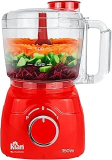 Processador de Alimentos Turbo Vermelho Kian 220V 350W com Vegetais