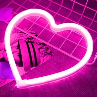Placa de coração neon rosa para decoração de festas e presentes