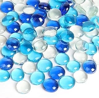 Pedras decorativas de vidro azul e branco para decoração de aquário e mesa