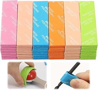Kit de esponjas de lixa de 54 peças, variadas em cores e números de grão, para polimento de objetos.
