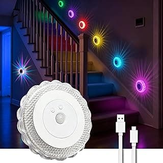 Arandelas LED com sensor de movimento, 16 luzes noturnas que mudam de cor, iluminação para escada