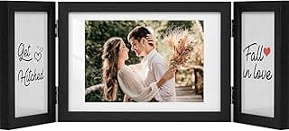 Sonefreiy Porta-retrato múltiplo, 3 porta-retratos colagem 10 x 15 x 17 cm preto triplo madeira mesa e parede amigos da família para mãe dia das mães mulheres homens pai dia dos pais