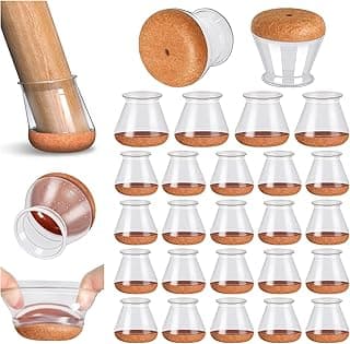 24 peças protetor de pe de cadeira silicone com Almofadas de Feltro, almofadas de feltro para evitar arranhões no chão e reduzir o ruído (Fit:2.01-3cm)