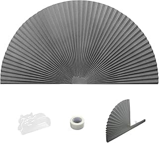 Persianas plissadas para janela de arco fáceis de cortar e instalar persianas plissadas e blackout cinza 183 x 91 cm (cinza)