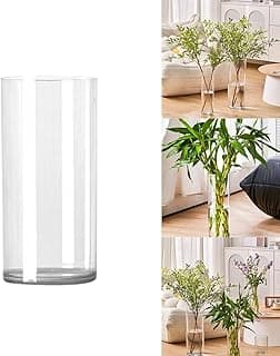 Vaso decorativo de acrílico transparente para arranjos de flores, vaso cilíndrico alto resistente à quebra para centros de mesa de casamento, vaso de plástico moderno inquebrável para