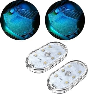 Iluminação para estética automotiva kit 2 luzes internas para carros teto carro azul gelo