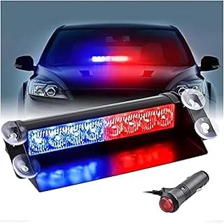 Parabrisa LED Vermelho Azul Giroflex 12V com Ventosa e Suporte