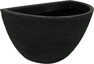 Vaso de parede preto 18x33 cm com textura texturizada