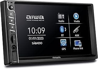 Car Áudio Central Multimídia, AIWA, Tela 7" HD, Bluetooth, Espelhamento, Touch, Rádio FM - AWS-CA-DD-01 CAR AUDIO 2DIN AWS-CA-DD-01 BIVOLT