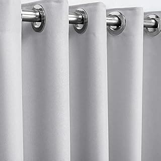 Cortina blackout de tecido corta luz cinza claro 3,00M x 2,50M
