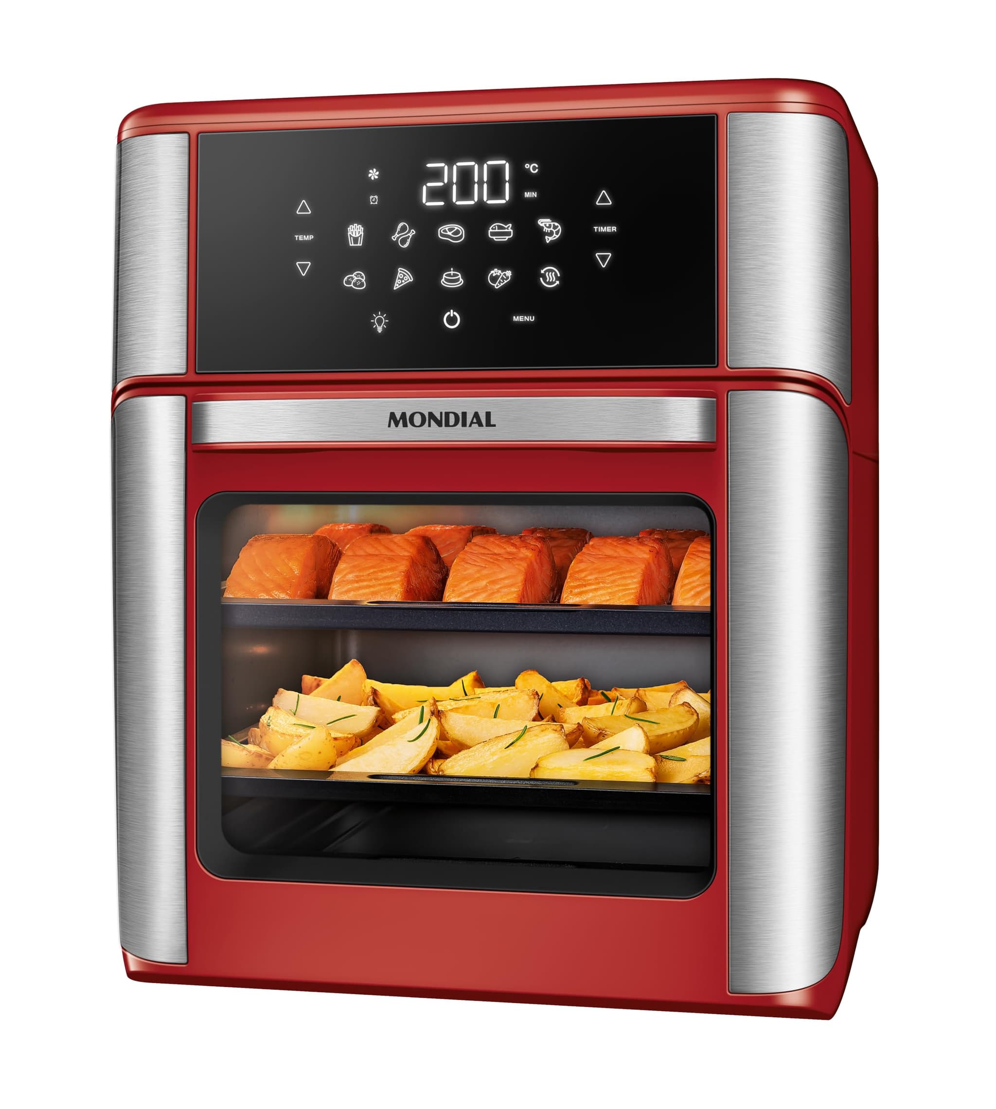 Fritadeira Mondial AFON-12L-RI Forno com Air Fryer 12L Vermelho/Inox 127V