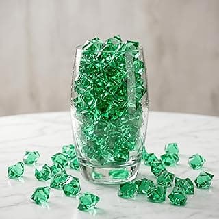 150 peças de acrílico verde em forma de diamantes falsos para enchimento de vasos de plástico