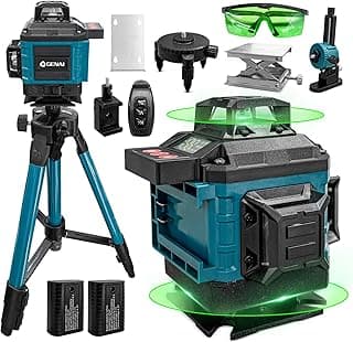 Kit de nível laser profissional com tripé, acessórios e óculos de proteção - azul e preto
