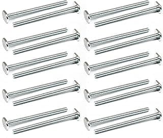Parafusos de trilho T de 8 cm POWERTEC, 20 unidades, prata