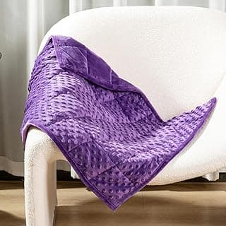 Alomidds Cobertor de colo ponderado 3 kg, cobertor confortável e respirável pesado para adultos, almofada de colo ponderada para viagens, relaxamento, dormir, roxo, 73,7 cm x 61 cm