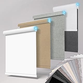 BERISSA Persianas motorizadas inteligentes com controle remoto, persianas automáticas para janelas internas, persianas elétricas para Windows Home Office, amostras de tecido.