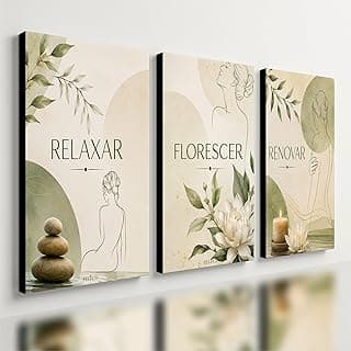 Kit de 3 quadros decorativos Spa Clínica Estética Beleza Massagem