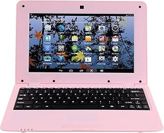 Versão 2025 portátil de 10,1 polegadas, 8 GB, laptop, PC, Quad Core, Android 6.0, mini netbook, notebook fino e leve, YouTube Player Flash (cor-de-rosa)