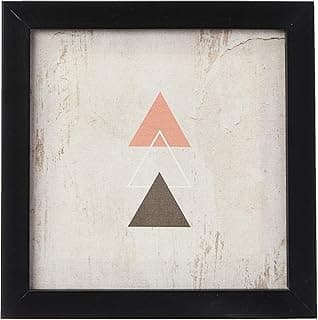 Quadro decorativo triângulos arte geométrica 20x20cm moldura preta