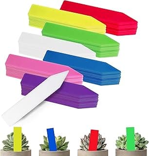 Etiquetas de plantas multicoloridas BEADNOVA para vasos de jardim, 140 peças, 10 cm, sete cores