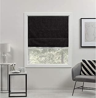 Exclusive Home Curtains Acadia Total Blackout Persiana Romana, 78 x 162 cm, Preto