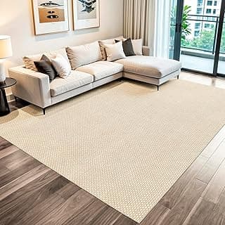 Tapete sala quarto 2,00m x 2,50m sisal sintético algodão antiderrapante bege claro