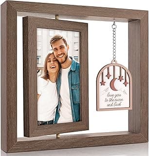 Porta-retrato giratório LukieJac com design de lua e frase romântica