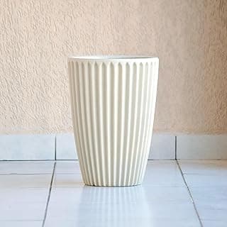 Vaso decorativo grande coluna romana bege em polietileno