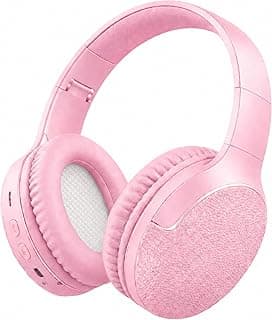 Fone de Ouvido Bluetooth 5.3 Headphone On-ear Sem Fio Fone Para Academia e Corridas, com Cancelamento de Ruído Dobrável com microfone Integrado PREMIUM (Rosa Claro)