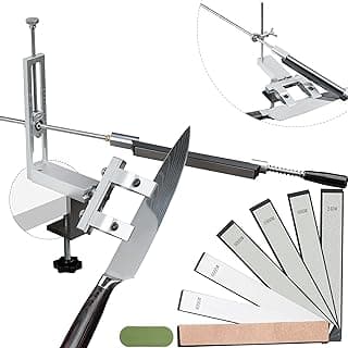 Kit de afiação de facas CWOVRS com grampo duplo flip de 360° e sistema de ângulo de 2 conjuntos