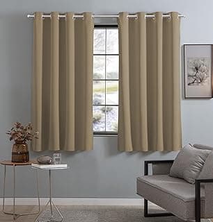 Cortina de tecido blackout bege 2,70 x 1,60m, reduz 80% da luz