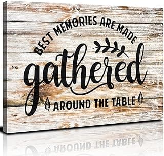 Placa de reunião de arte de parede de cozinha grande para decoração de casa placa de reunião de fazenda imagens de sala de jantar impressões em tela familiares rústicas frases inspiradoras citações