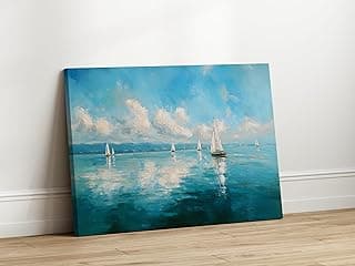 Quadro decorativo luxo grande paisagem mar azul 90x60 para sala e escritório
