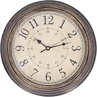 Relógio de Parede Vintage Com Movimento Silencioso de Quartzo, Relógio Suspenso retrô Estilo Americano de 12 Polegadas, Material ABS Durável, Fácil de Ler, Adequado para Sala de