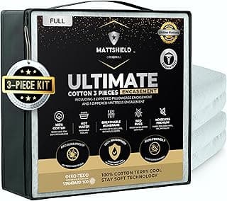 MATTSHIELD Ultimate Kit de 3 peças, capa de colchão e protetores de travesseiro à prova de percevejos