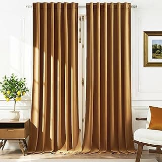 Cortinas de veludo marrom dourado blackout para sala de estar