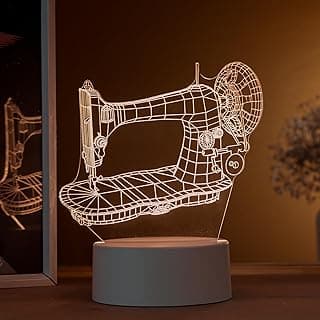 Luminária led 3d, abajur de mesa, máquina de costura 3D