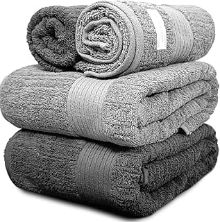 Kit de toalhas de banho Buddemeyer cinza, 4 peças, textura canelada