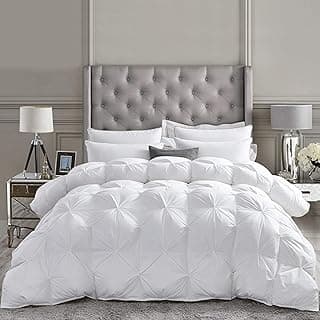 Edredom luxuoso de plumas de ganso branco California King com design requintado