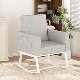 Poltrona Do Papai Reclinável, Poltrona Reclinável Individual com Balanço Suave e Estável, Sofá Moderno para Relaxar, Decorativa Ideal para Sala e Quarto, Cinza Claro