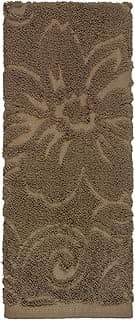 Toalha de banho jacquard 100% algodão com padrão floral marrom