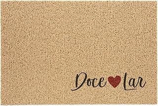 Tapete de entrada Kapazi Doce Lar 40x60cm Vinil Antiderrapante, cor bege com texto 'Doce Lar'.
